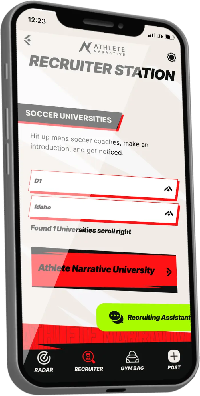 Foundation Recruiting app — Recruiter Station, filtering schools by division and state